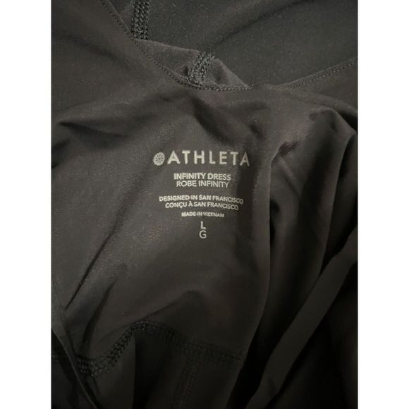 NWT Athleta Womens Black Athletic Infinity Dress Size Large Robe Infinity - Picture 3 of 4